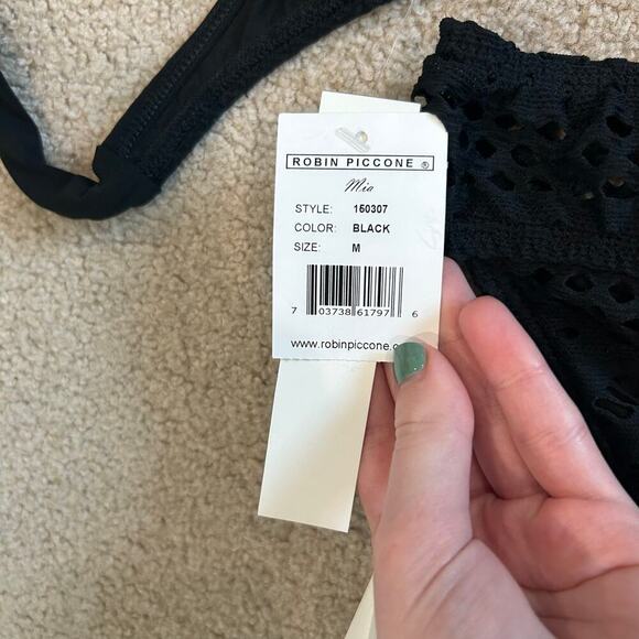 NWT Robin Piccone Mia Crochet Two Piece Bikini Halter Swim Surf Paddle Size M - Picture 7 of 7